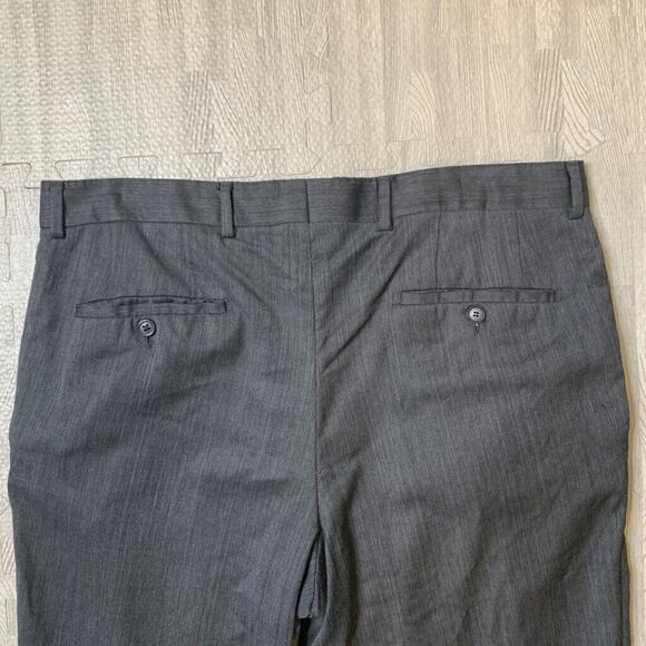Hugo Boss Pants Mens 36 Grey Wool Flat Front Business Formal Dress Trousers - Picture 8 of 13